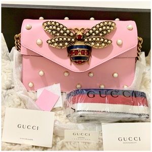 gucci bee bag pink